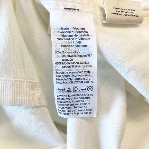 NWT Madewell Short Sleeve Button Front Central Shirt G0212 - White - S - Picture 10 of 10